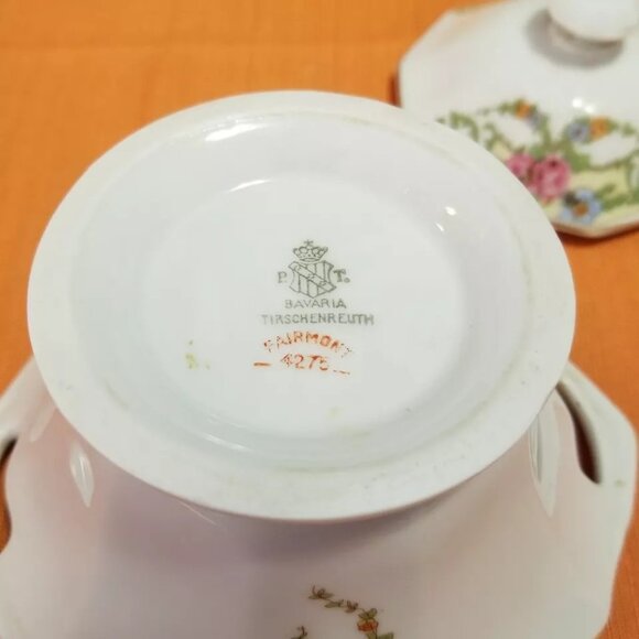 Rare! Tirschenreuth Fairmont #4275 Footed Sugar Bowl w/ Lid - Picture 4 of 4